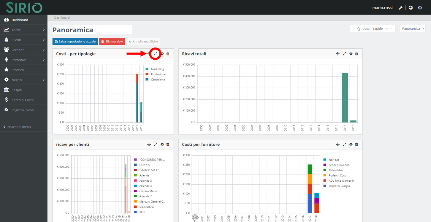 Modificare dashboard, punto 3