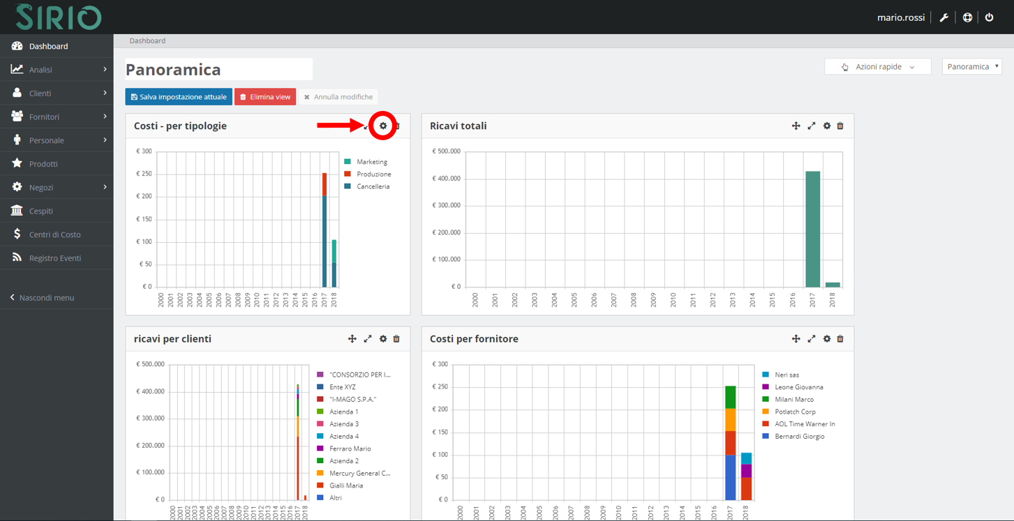 Modificare dashboard, punto 5