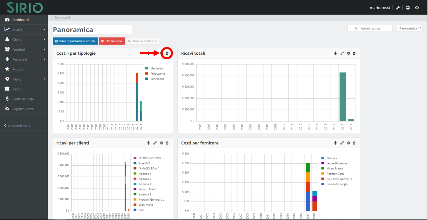 Modificare dashboard, punto 7