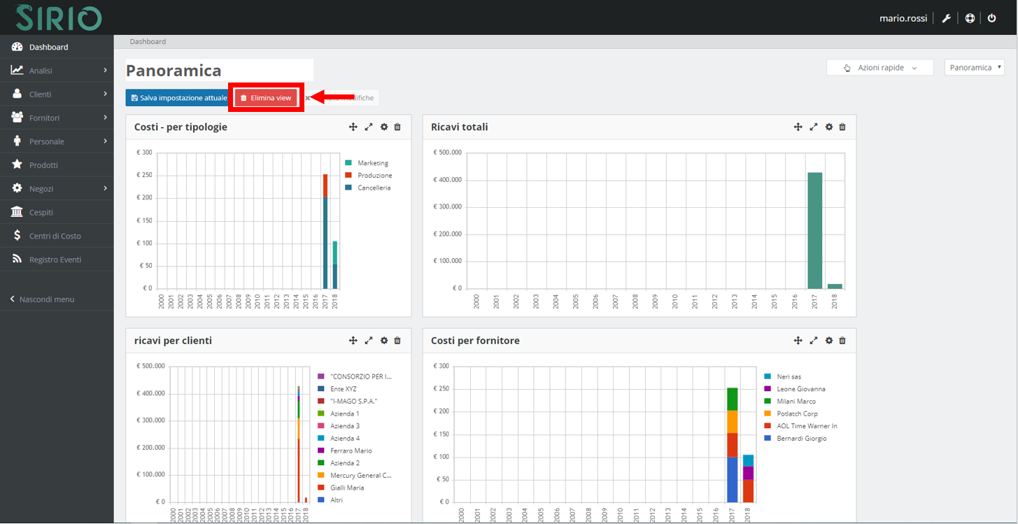 Modificare dashboard, punto 9